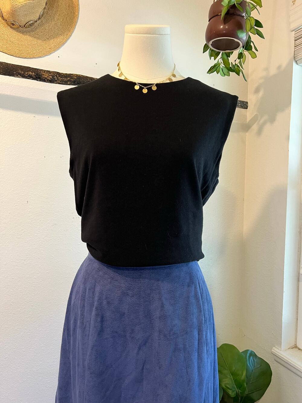 Banana Republic Black Soft Stretch Cotton Cap Sleeve Muscle Top Size Medium